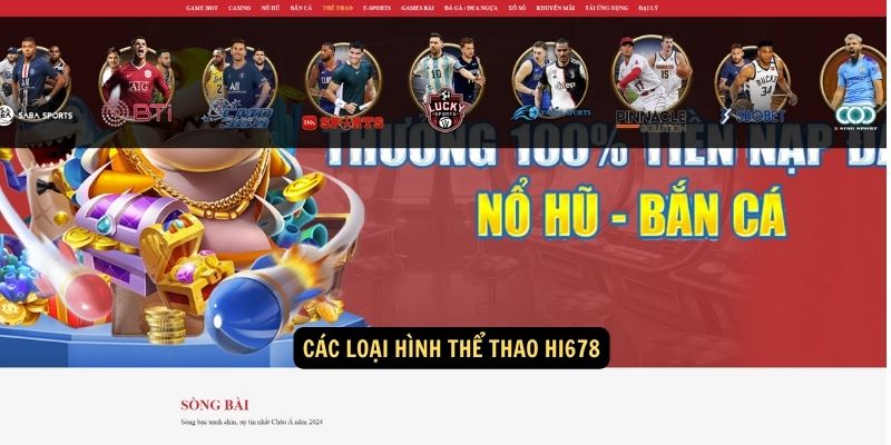 Thể Thao hi678: Tổng quan về dịch vụ cá cược thể thao trực tuyến 5 Các loại hình thể thao hi678