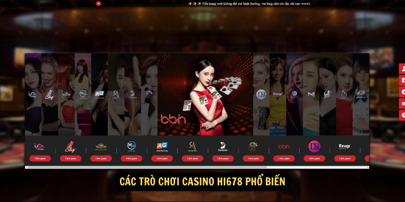 Casino hi678 - Sòng bạc cá cược trực tuyến hàng đầu 6 Các trò chơi casino hi678 phổ biến